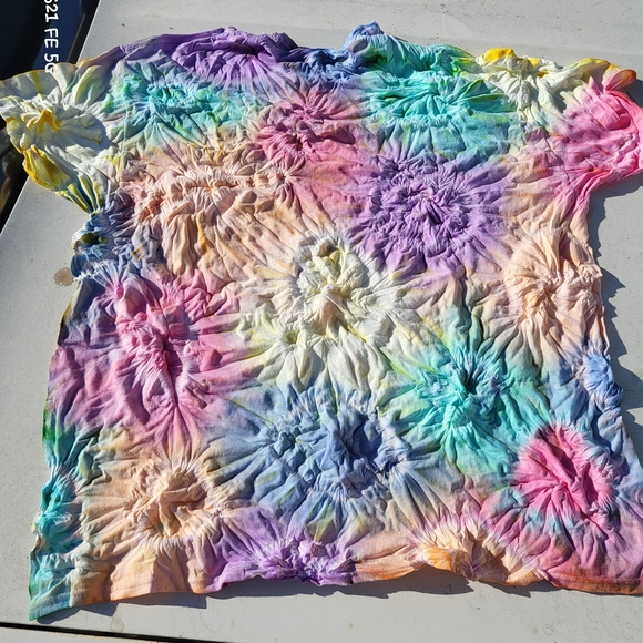 Tie-Dye Purple and Orange Fabric - Picture 4 of 7